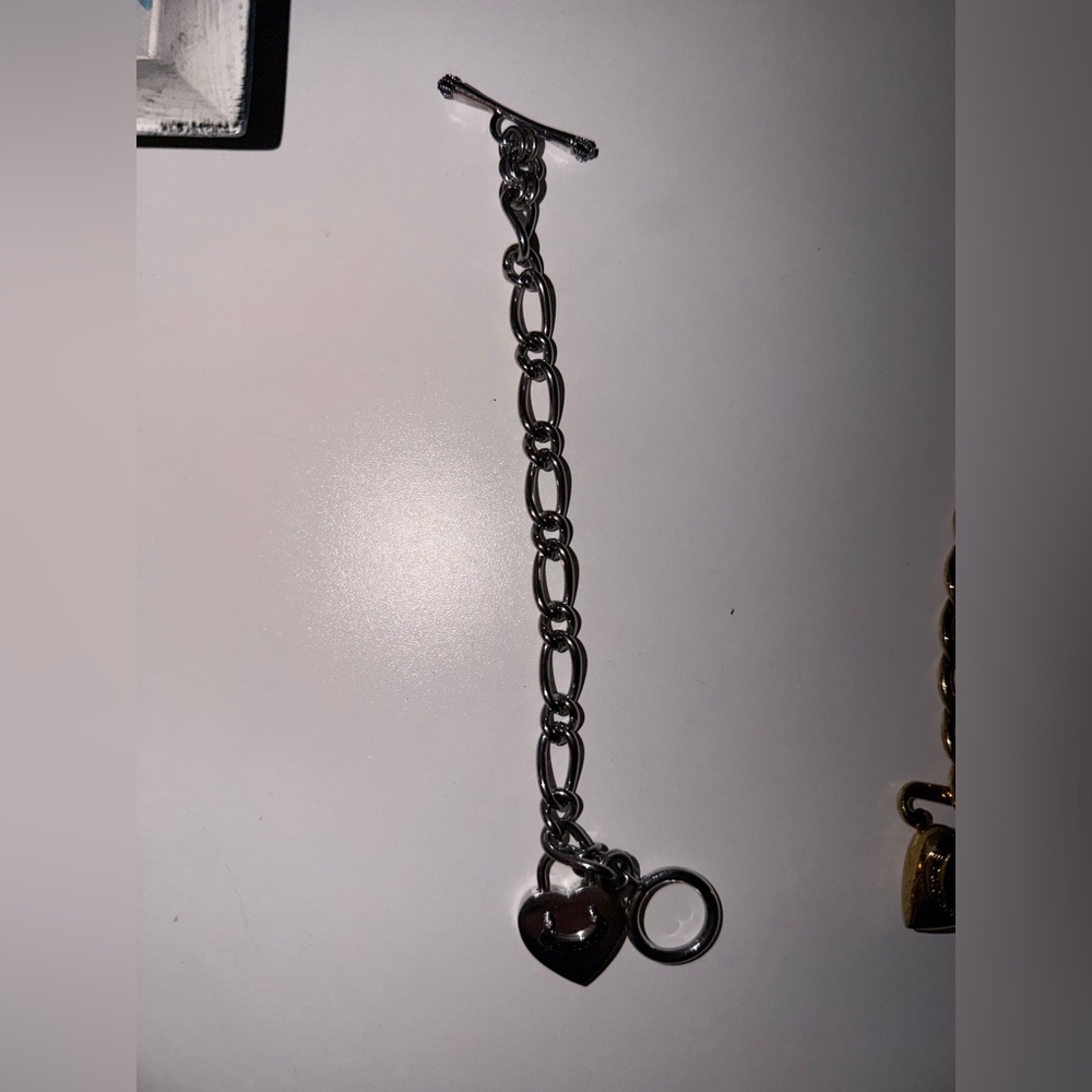 Juicy Couture Silver Heart Charm Bracelet
